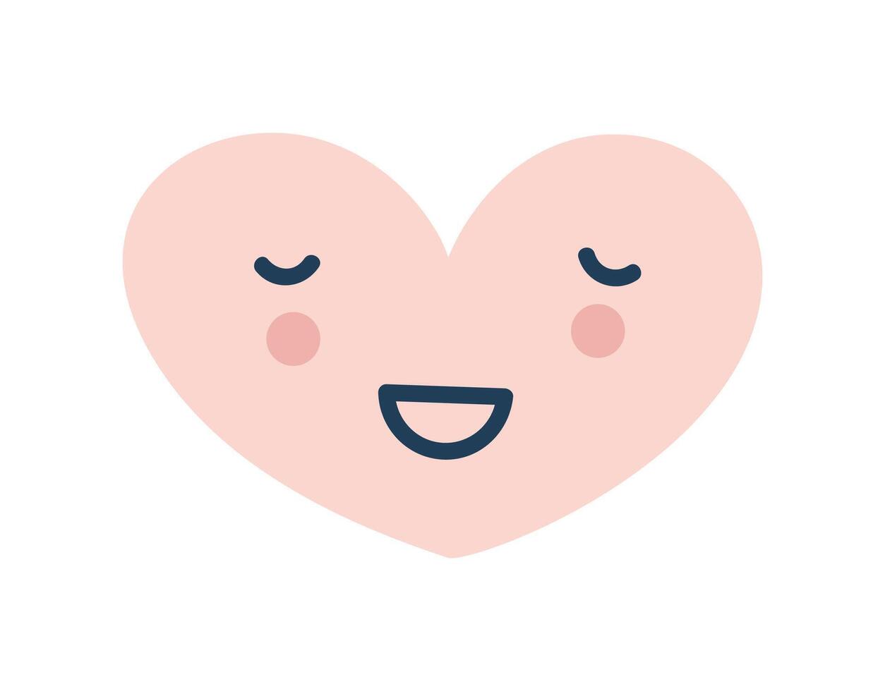 Rosa glücklich Herz Liebe Emoji Symbol. Objekt Symbol eben Vektor Kunst. Karikatur Element zum Netz Design, Poster, Gruß Karte, Valentinsgrüße Tag, Hochzeit