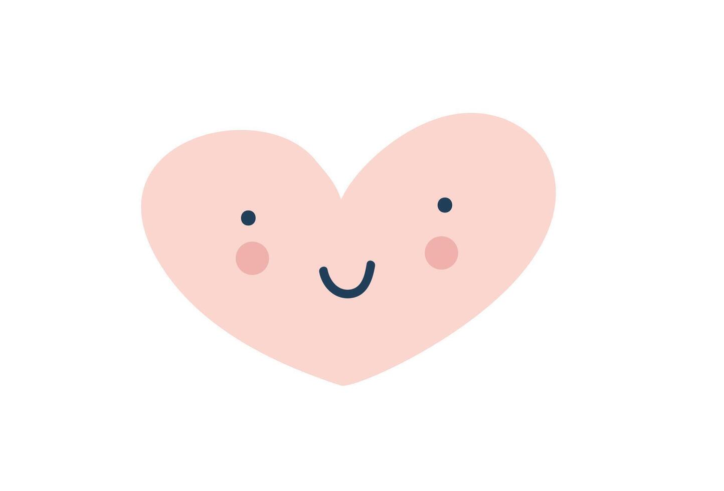 rosa Lycklig hjärta kärlek emoji ikon. objekt symbol platt vektor konst. tecknad serie element för webb design, affisch, hälsning kort, valentines dag, bröllop