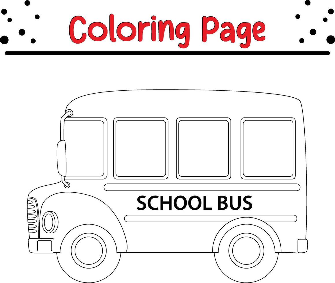 skola buss färg sida för barn vektor
