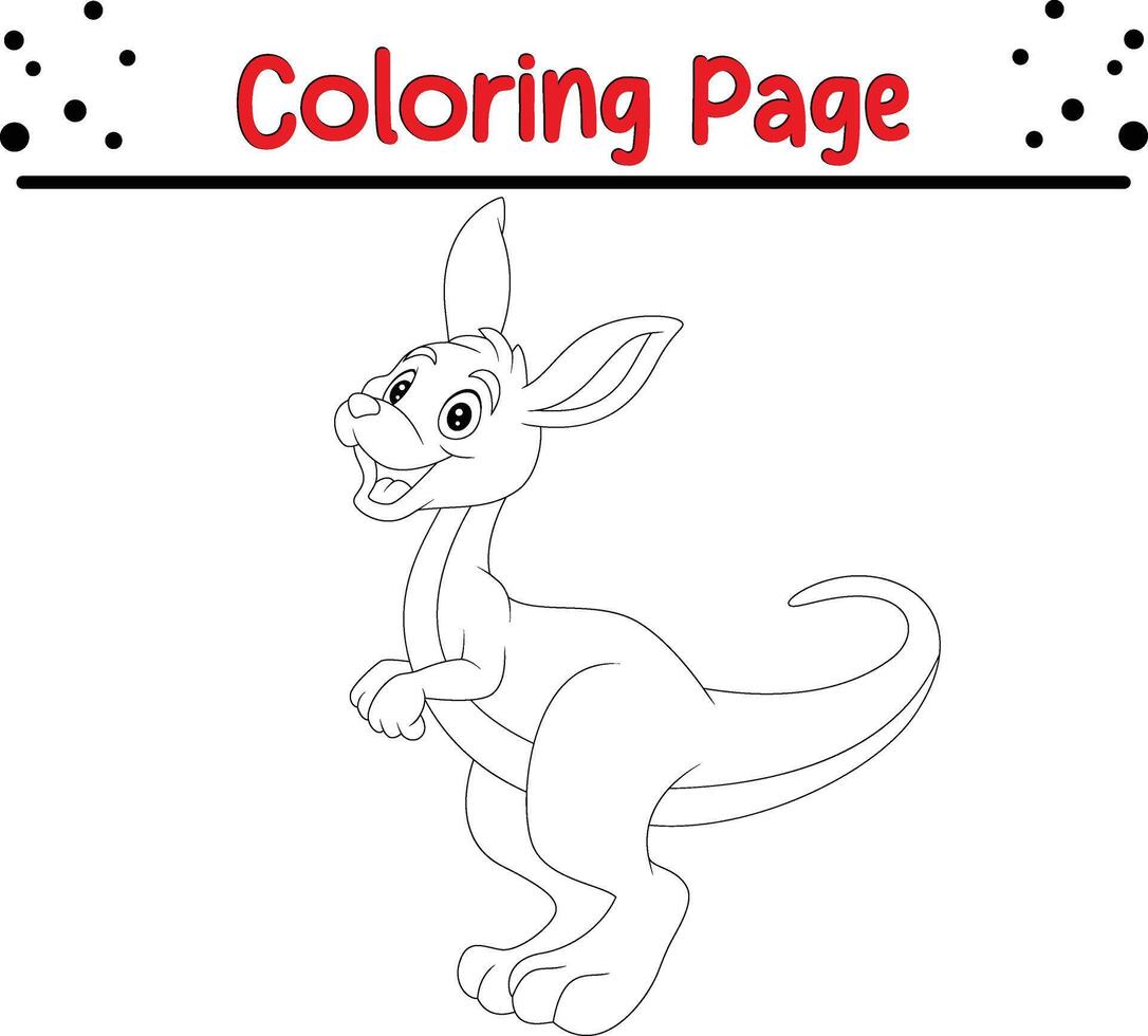 Lycklig känguru färg sida för barn vektor