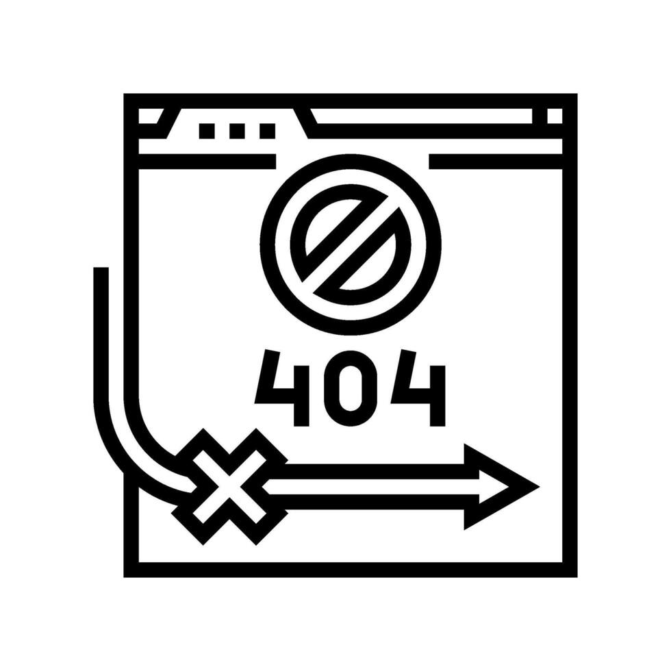 404 Error SEO Linie Symbol Vektor Illustration
