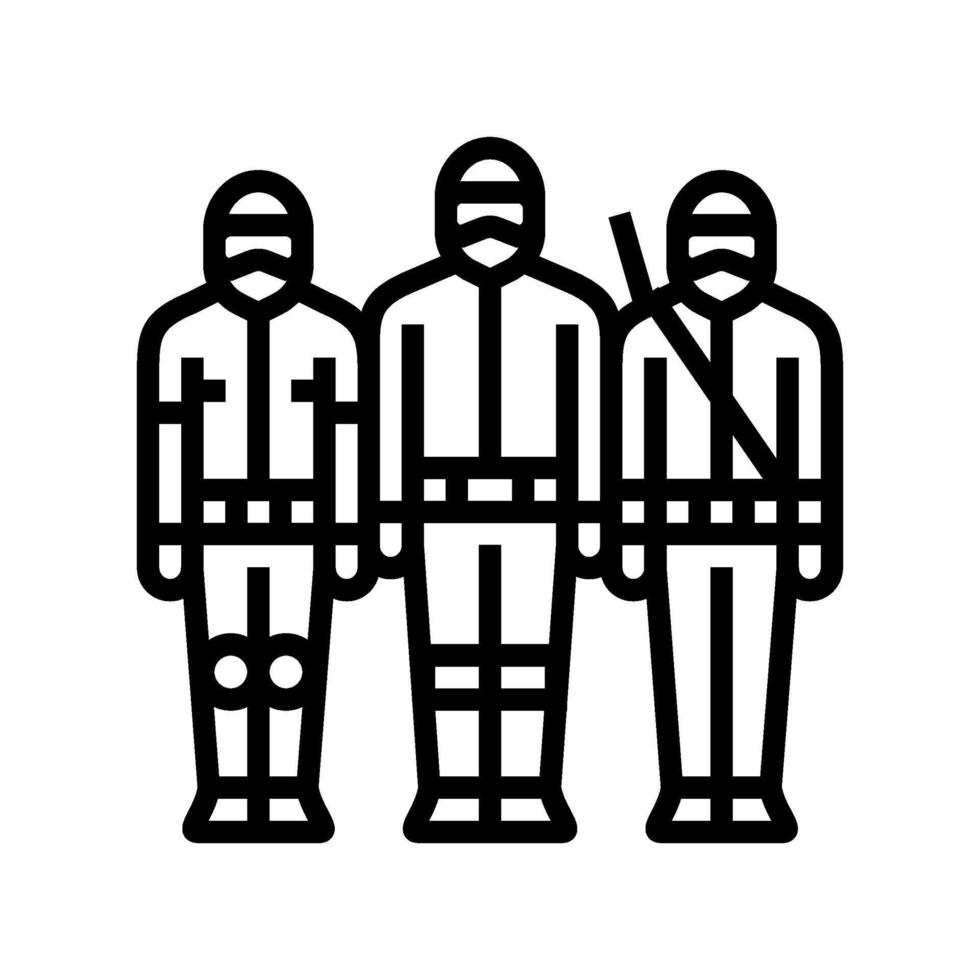 Mannschaft Paintball Spiel Linie Symbol Vektor Illustration