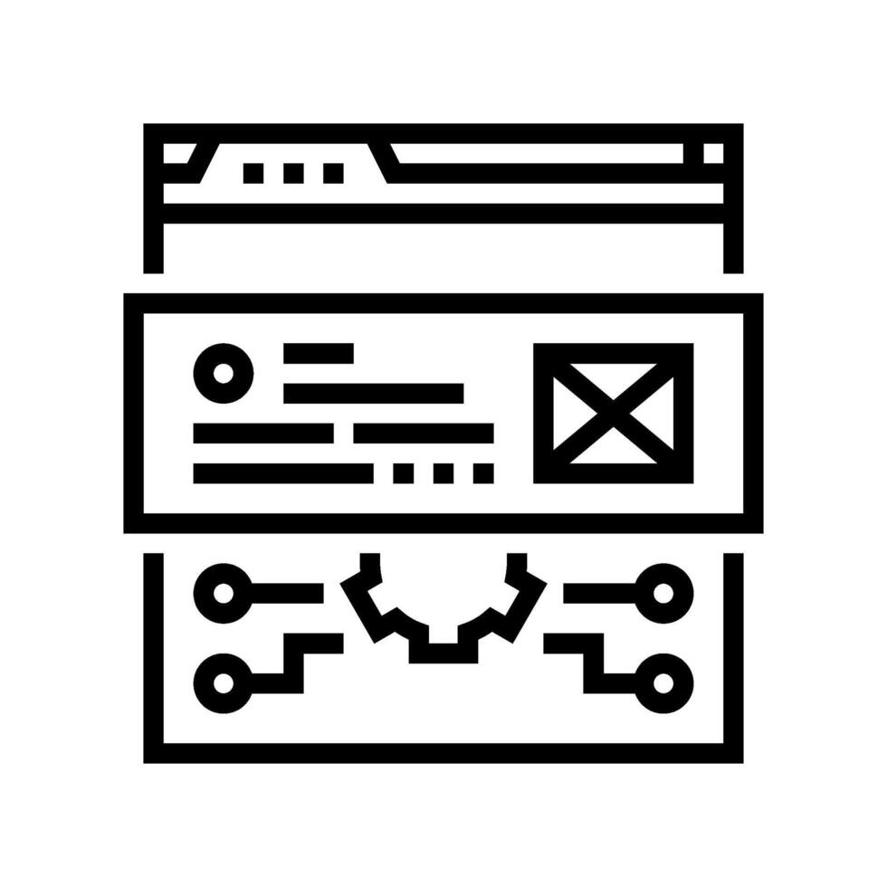 schema markup seo linje ikon vektor illustration