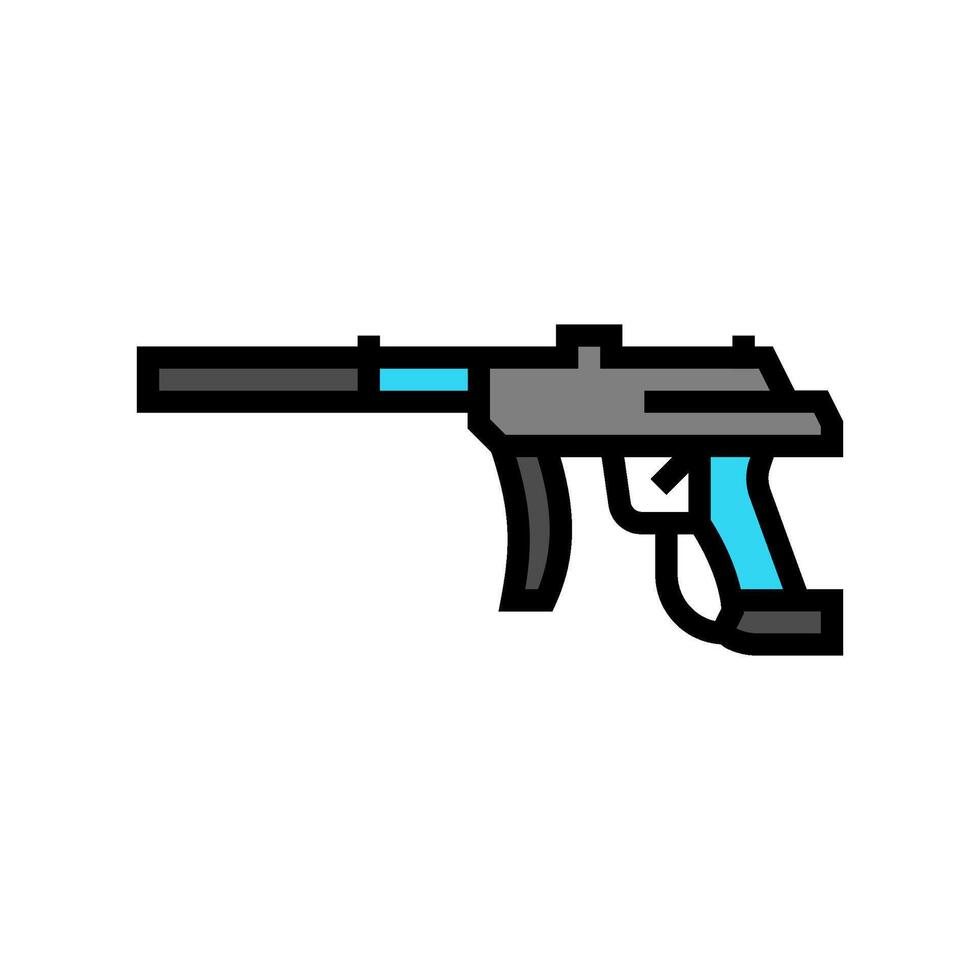 Gewehr Paintball Spiel Farbe Symbol Vektor Illustration