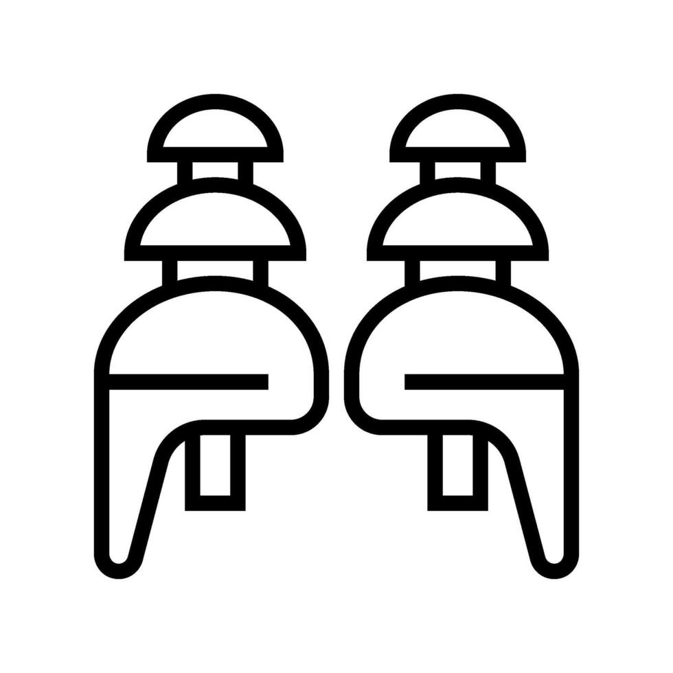 Ohr Stecker ppe schützend Ausrüstung Linie Symbol Vektor Illustration