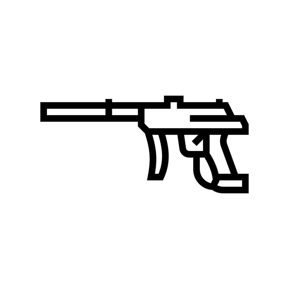 pistol paintball spel linje ikon vektor illustration