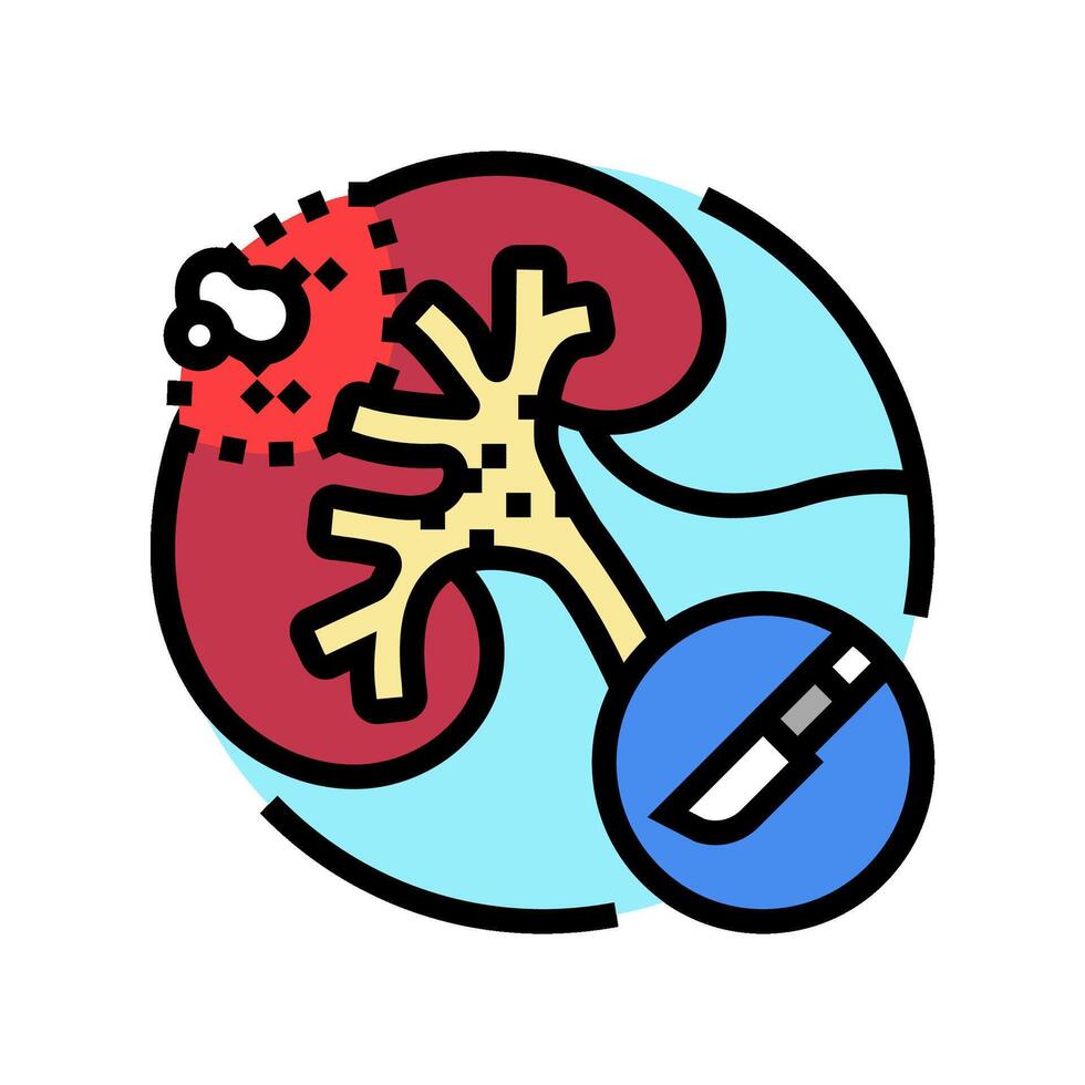 Nephrektomie Urologie Farbe Symbol Vektor Illustration