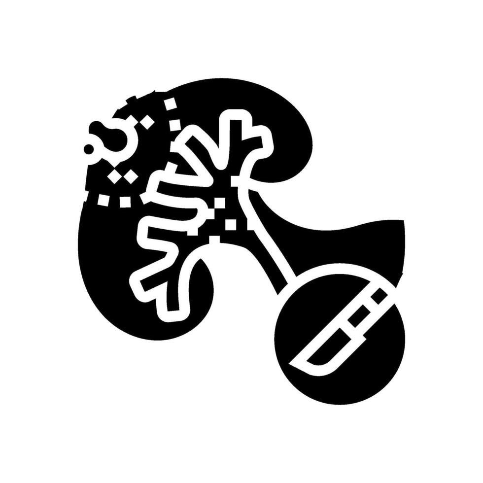 Nephrektomie Urologie Glyphe Symbol Vektor Illustration