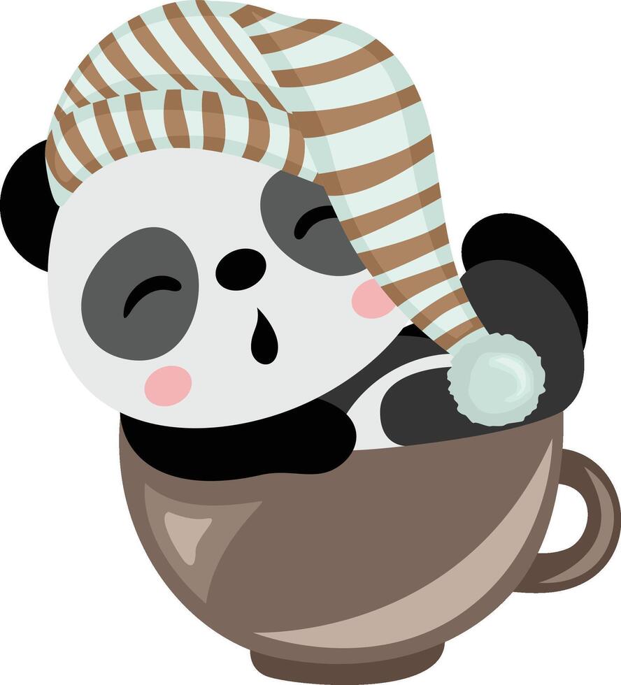 süß Panda Schlafen im Tasse vektor