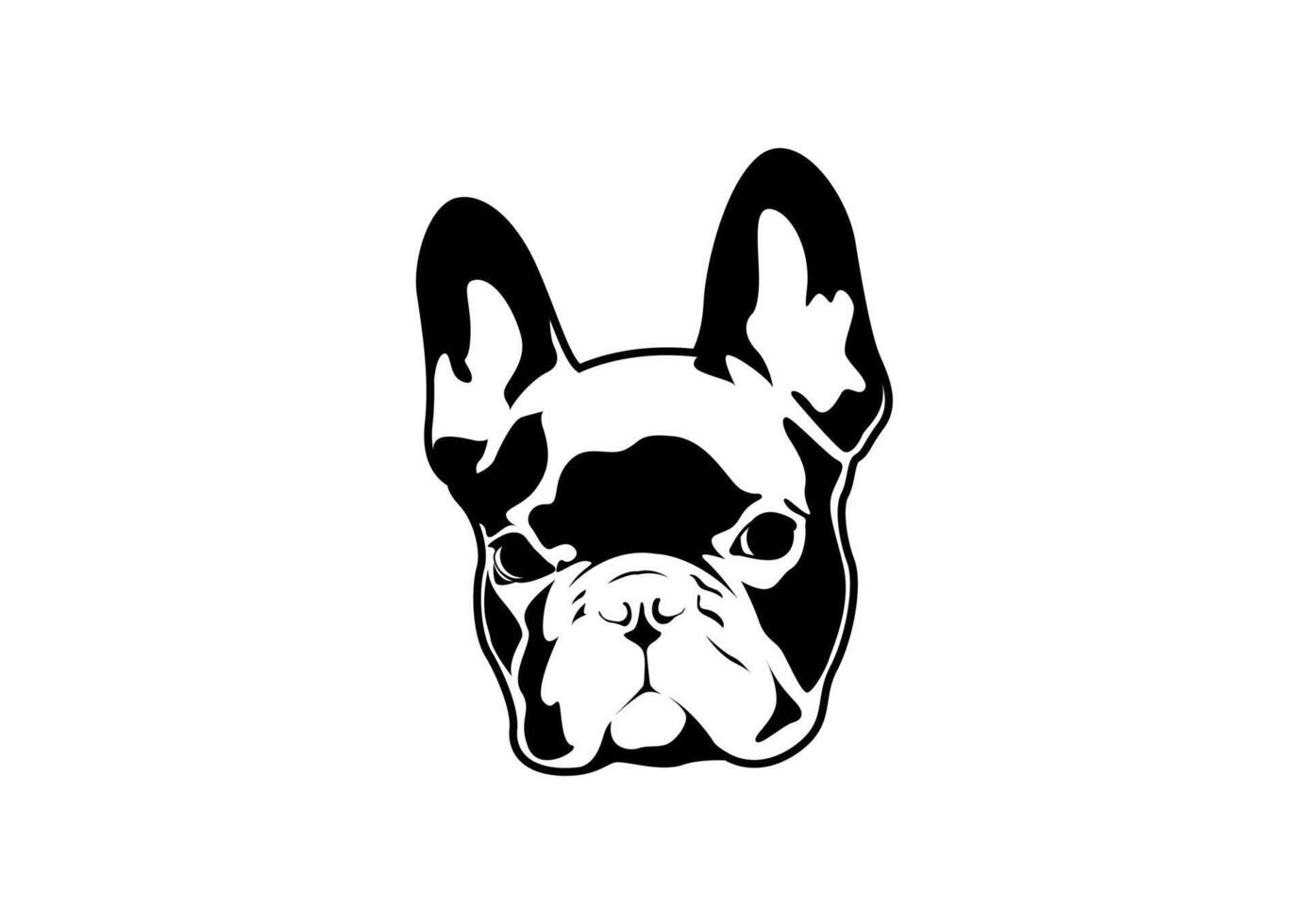 stilig svart franska bulldogg logotyp vektor