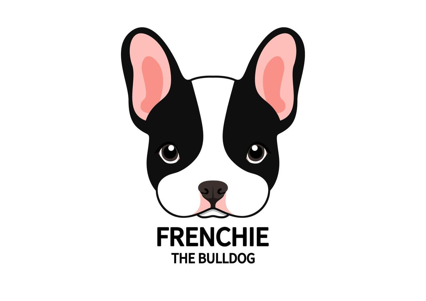 bezaubernd volle Farbe Französisch Bulldogge Gesicht vektor