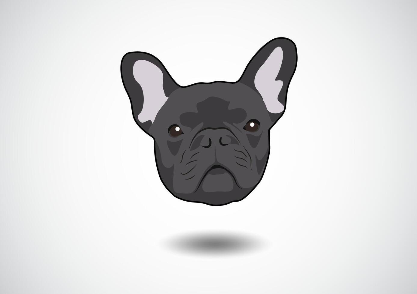 süß dunkel grau Französisch Bulldogge Porträt vektor