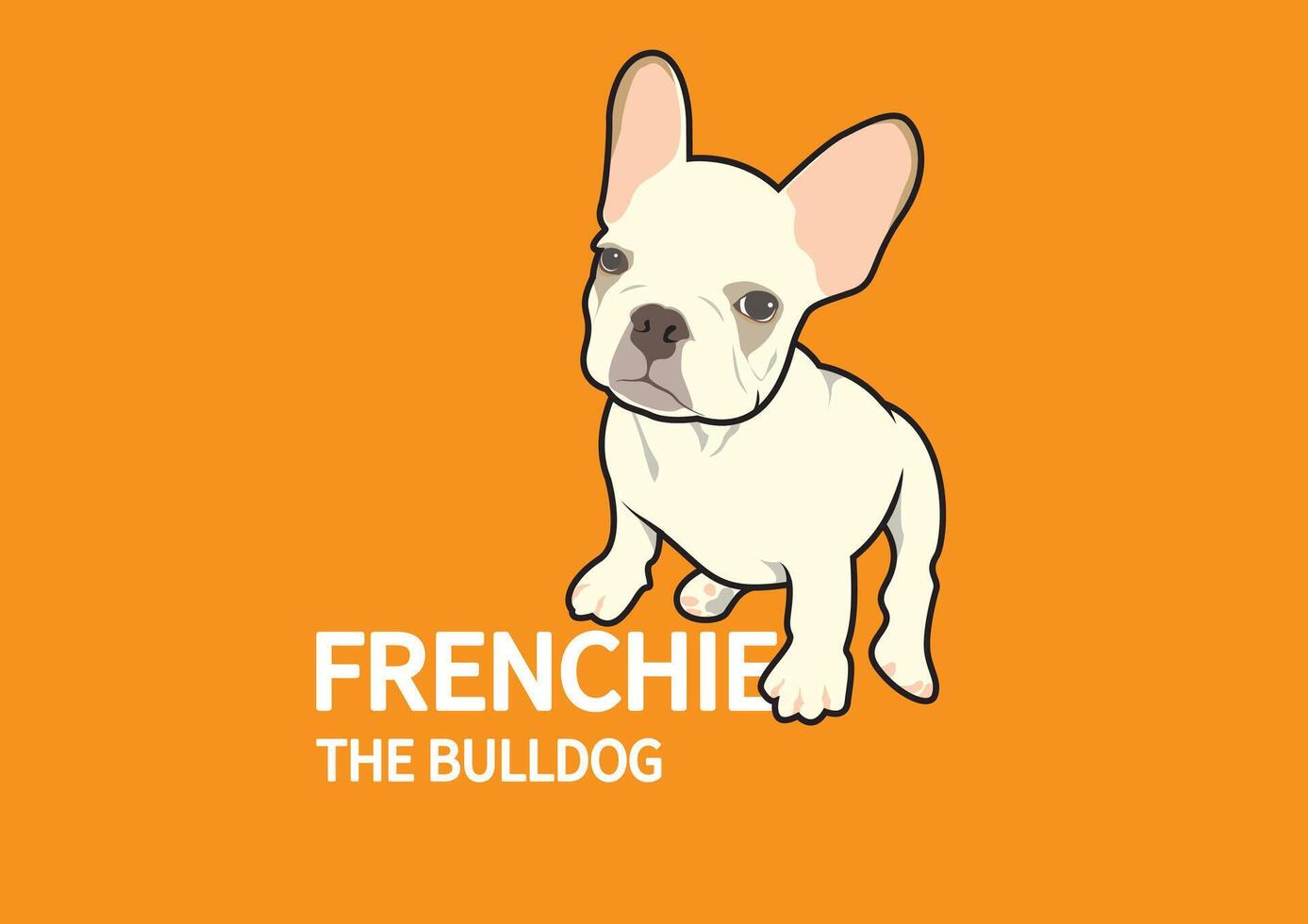 süß Kitz braun Französisch Bulldogge Logo im das Orange Hintergrund vektor