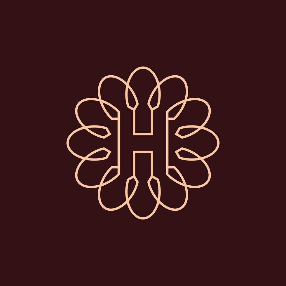 elegant Brief h Sonnenblume Logo vektor