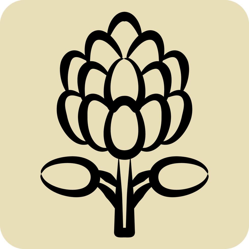 Symbol König Protea. verbunden zu Süd Afrika Symbol. Hand gezeichnet Stil. einfach Design Illustration vektor