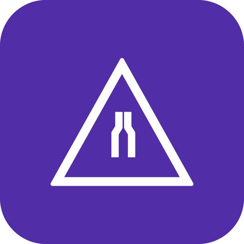 Vector Road smalnar på båda sidor Road Sign Icon