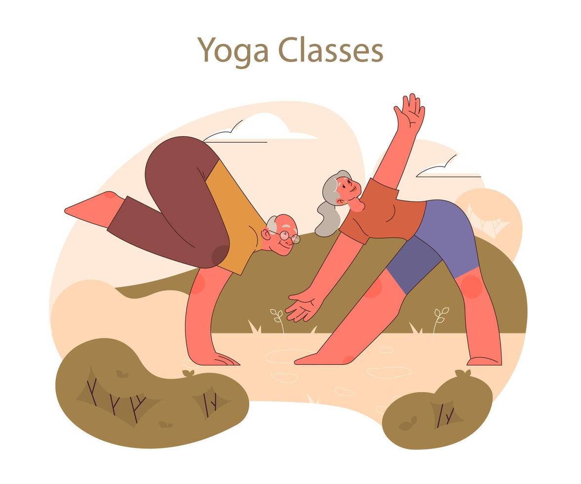 Yoga Klassen Konzept. vektor