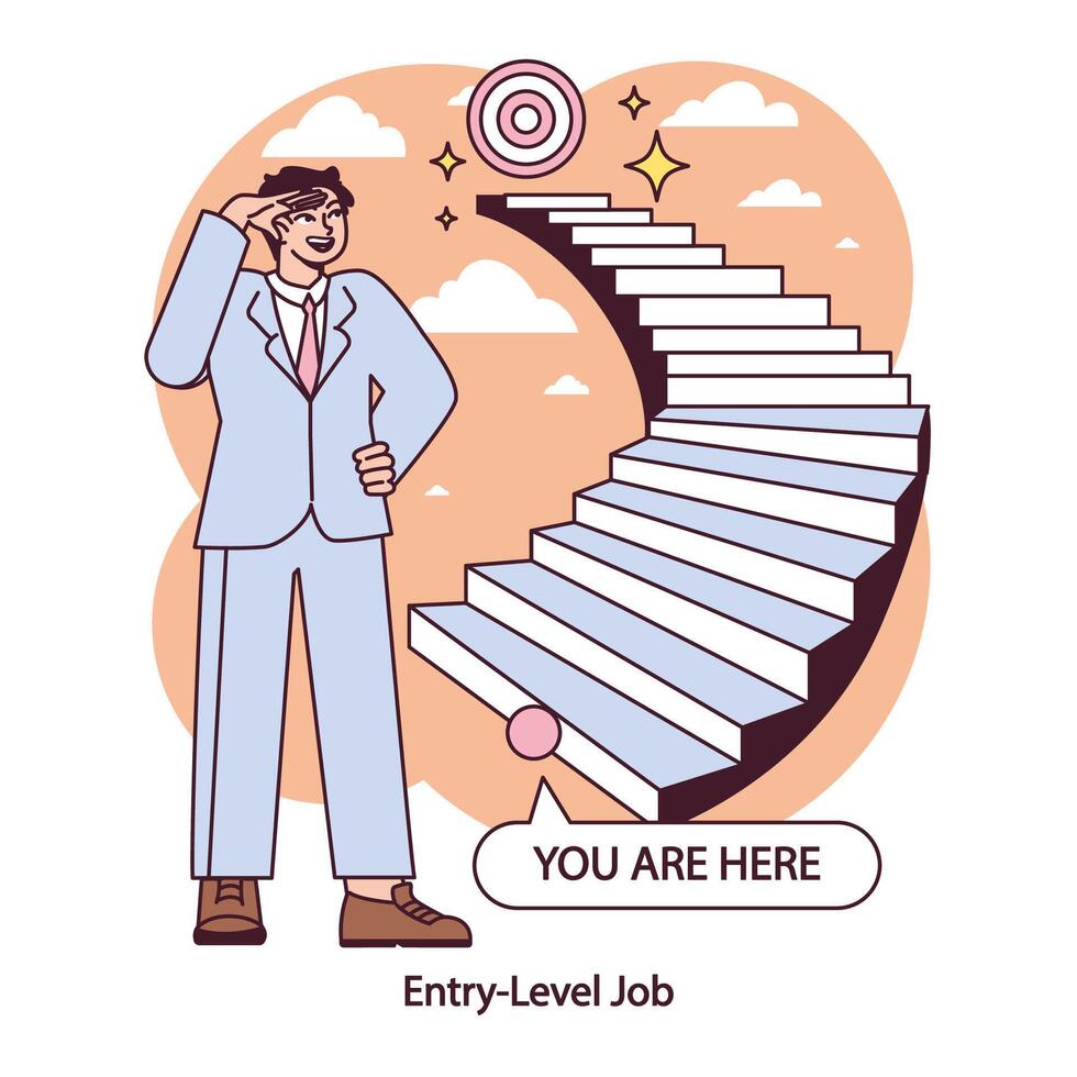 Einstiegslevel Job Aspiration. Vektor Illustration.