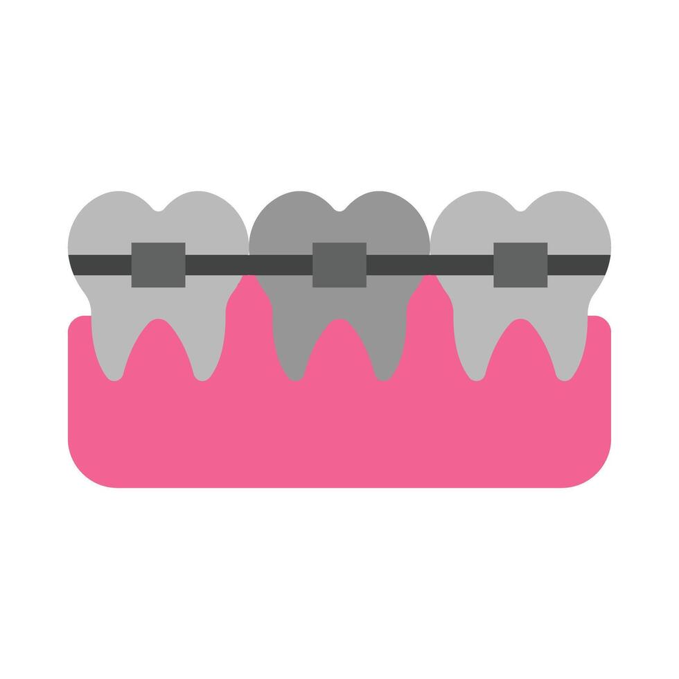 tandställning vektor platt ikon