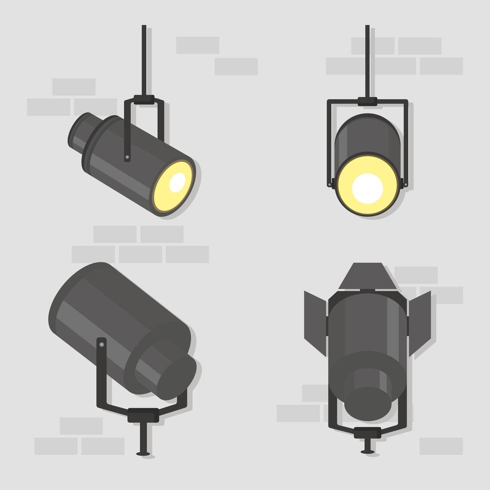 Spotlight-Icon-Set vektor