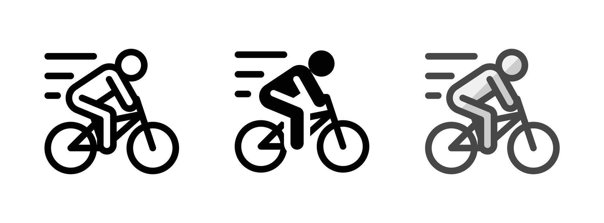 Mehrzweck Fahrrad Rennen Vektor Symbol im Umriss, Glyphe, gefüllt Gliederung Stil