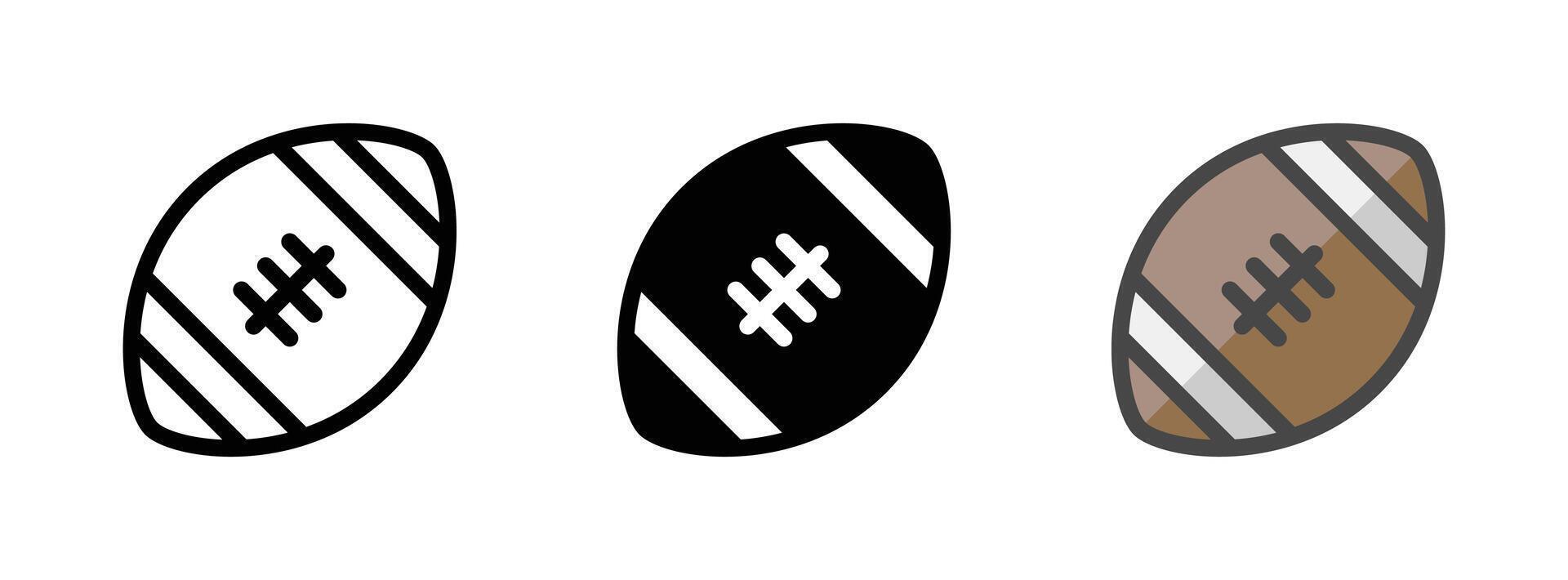 Mehrzweck amerikanisch Fußball Vektor Symbol im Umriss, Glyphe, gefüllt Gliederung Stil