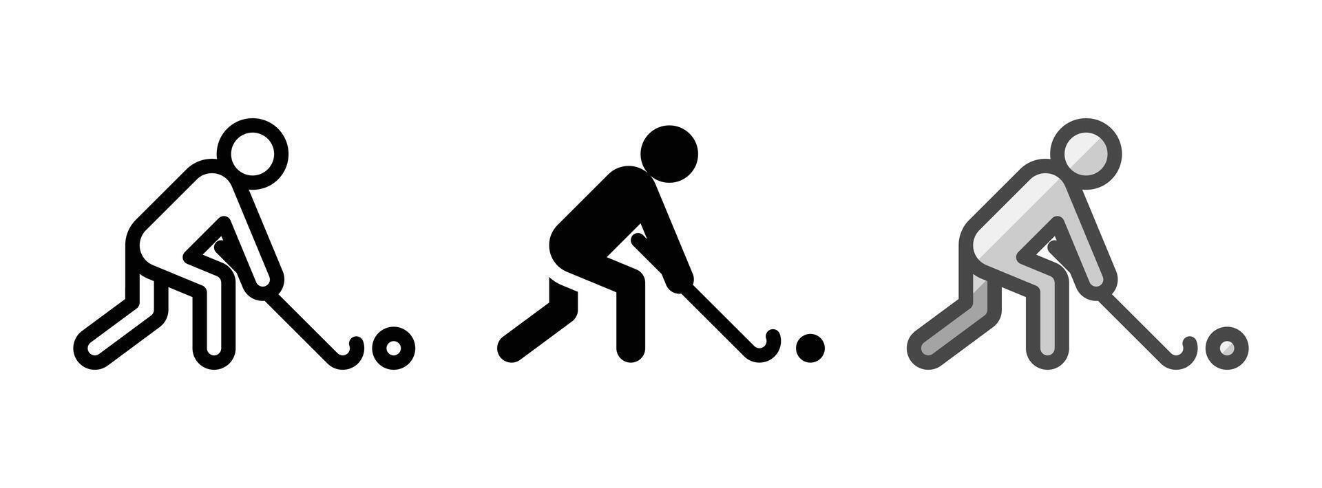 multipurpose fält hockey vektor ikon i översikt, glyf, fylld översikt stil