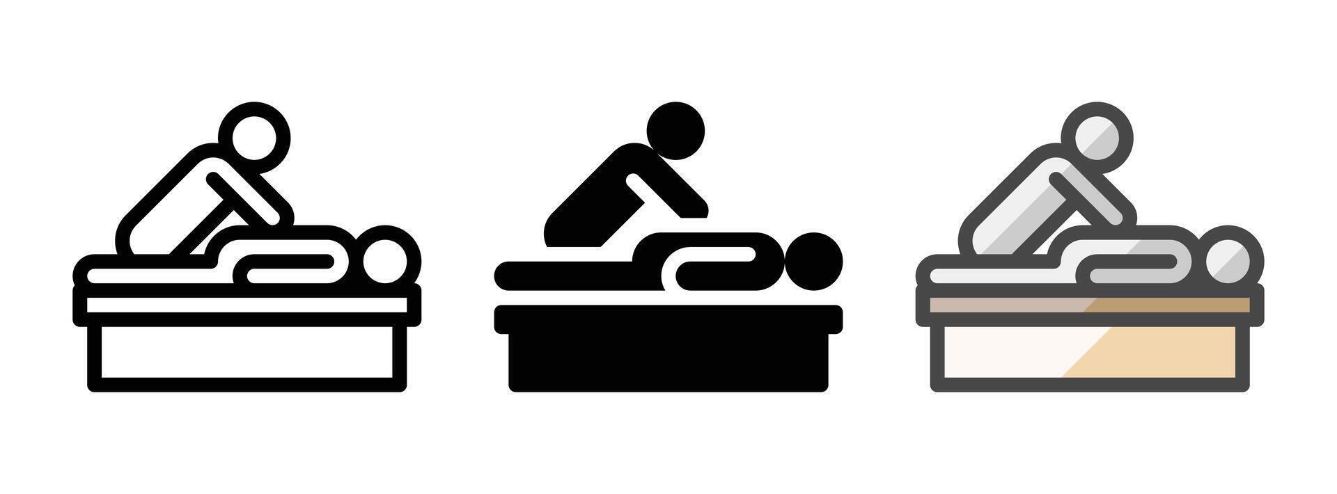 Mehrzweck Massage Vektor Symbol im Umriss, Glyphe, gefüllt Gliederung Stil