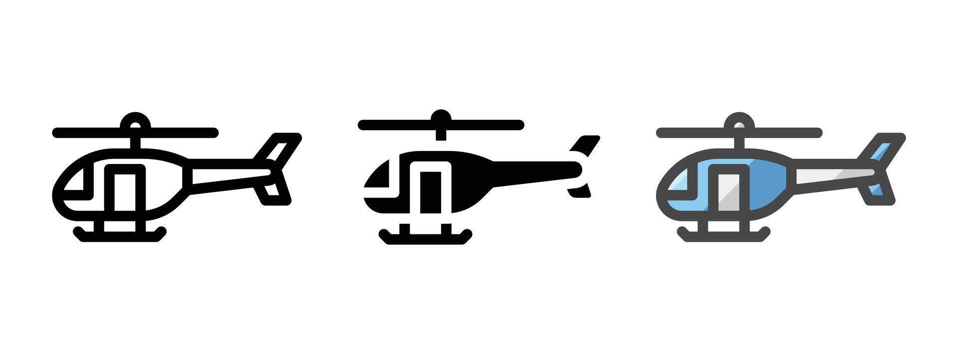 Mehrzweck Hubschrauber Vektor Symbol im Umriss, Glyphe, gefüllt Gliederung Stil