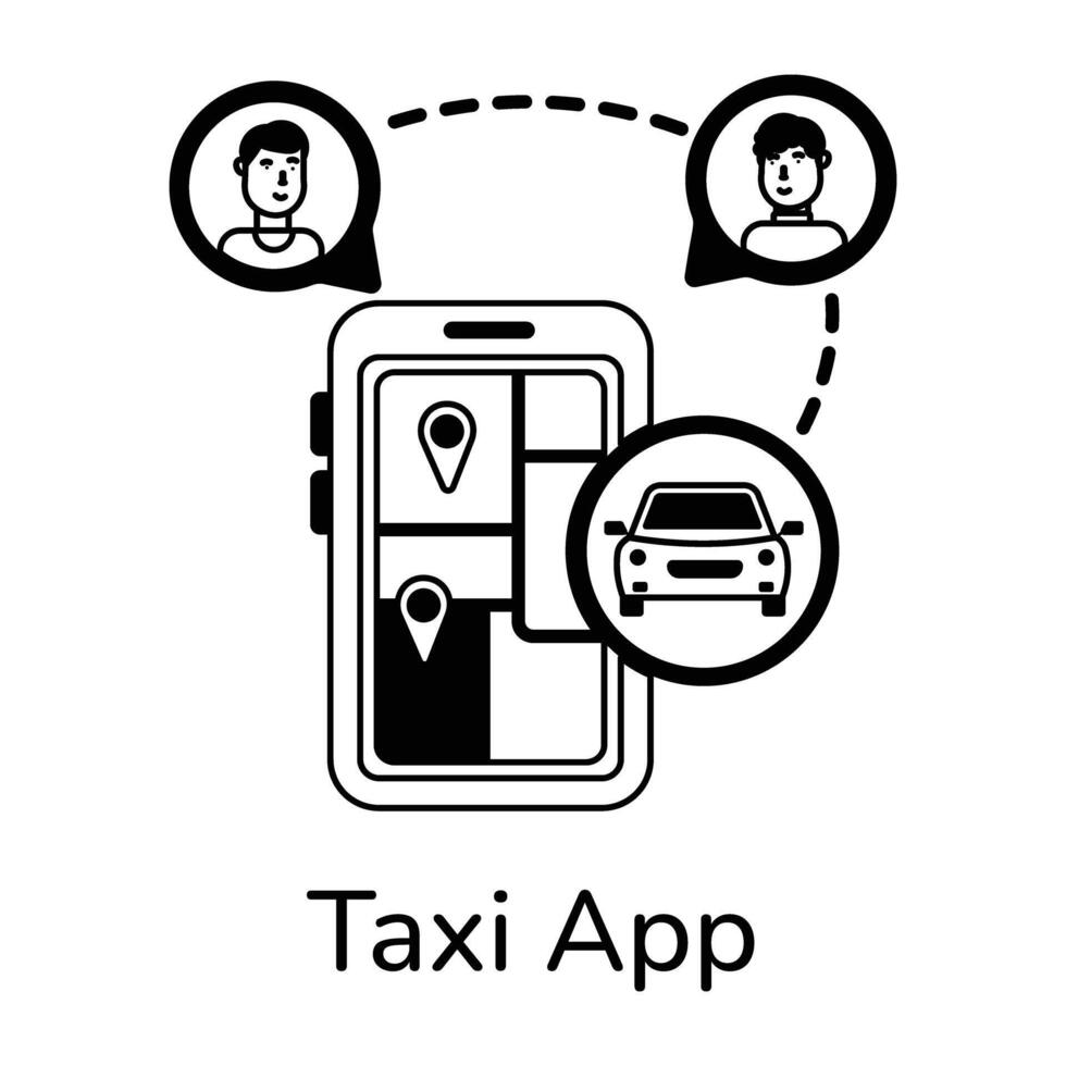 trendig taxi app vektor