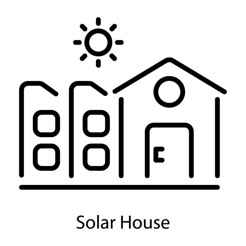 trendig sol- hus vektor