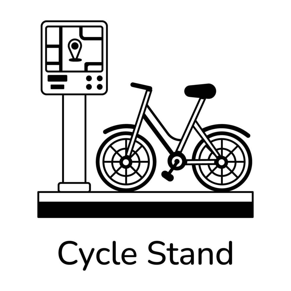 trendig cykel stå vektor