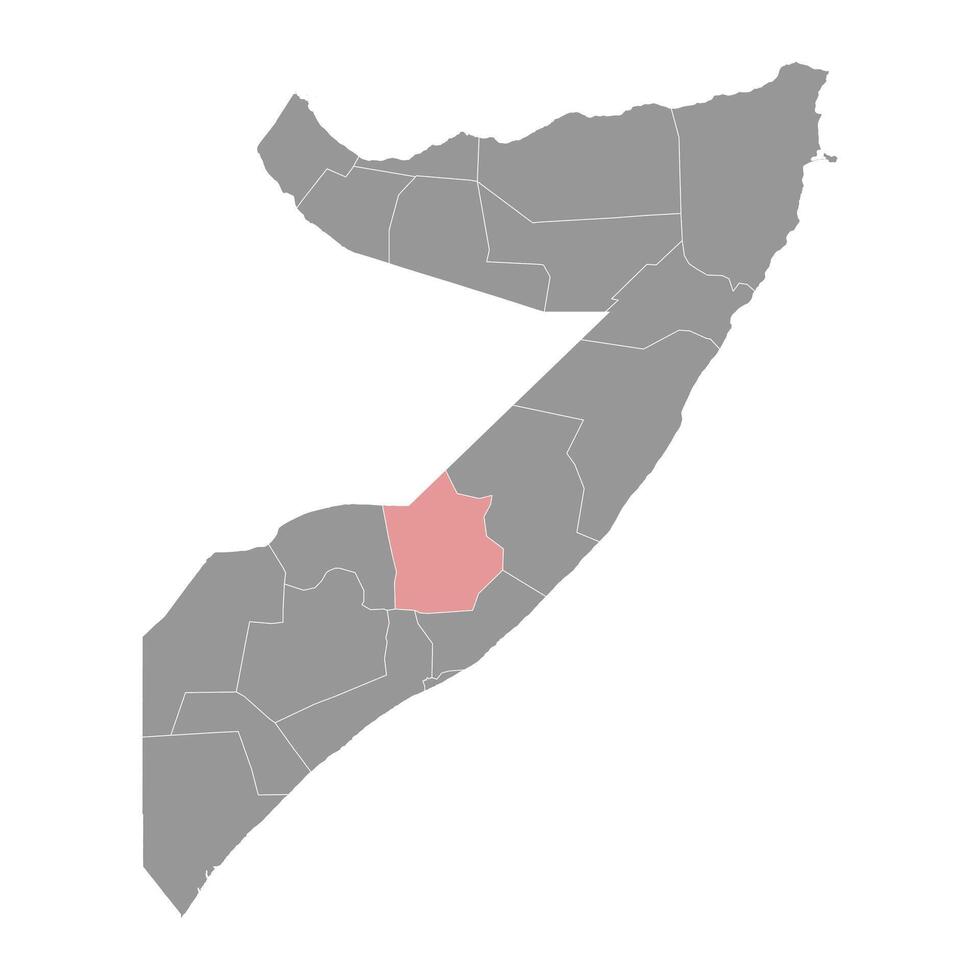 Hiran Region Karte, administrative Aufteilung von Somalia. Vektor Illustration.