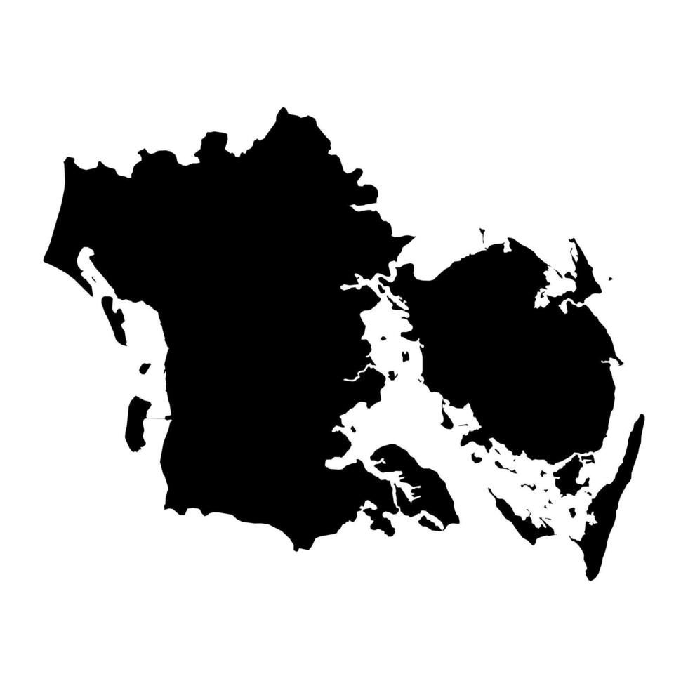 område av sydlig Danmark Karta, administrativ division av Danmark. vektor illustration.