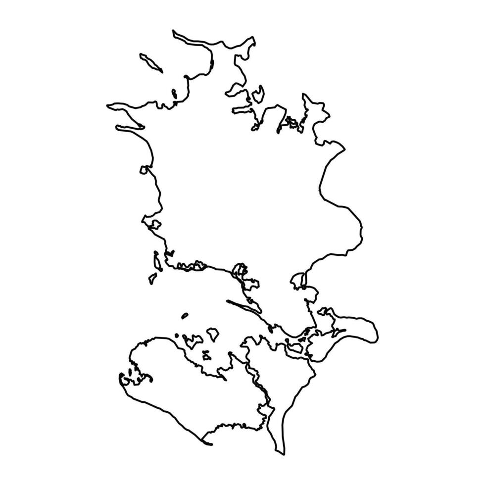 Region Neuseeland Karte, administrative Aufteilung von Dänemark. Vektor Illustration.