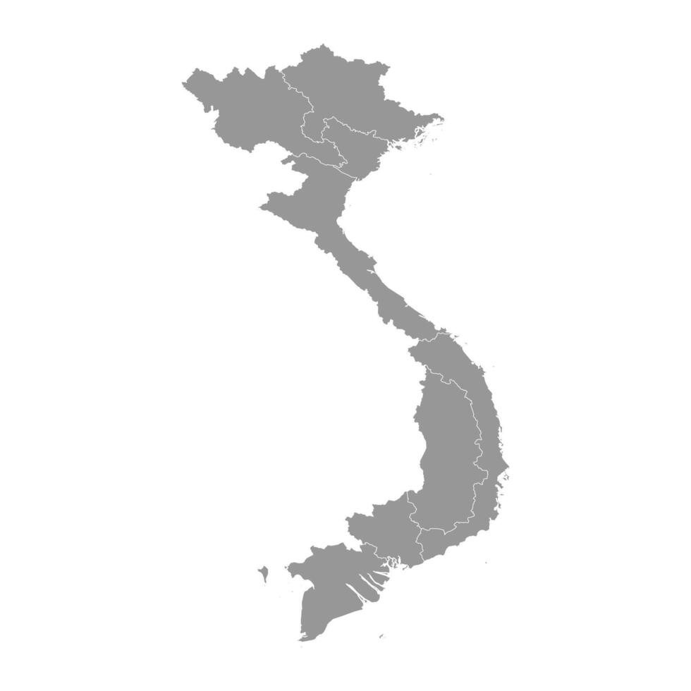 Vietnam Karte mit Regionen. Vektor Illustration.