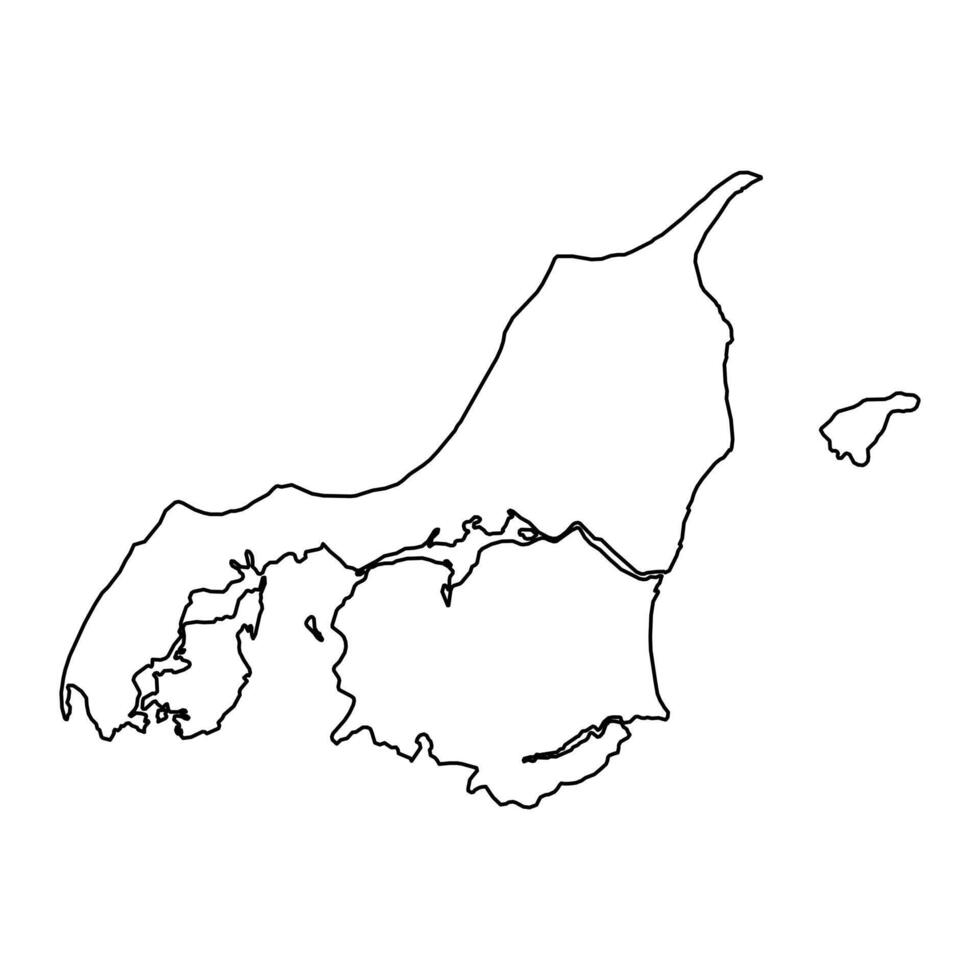 Norden Jütland Region Karte, administrative Aufteilung von Dänemark. Vektor Illustration.