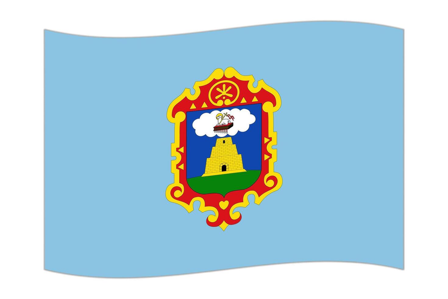 winken Flagge von Abteilung von Ayacucho, administrative Aufteilung von Peru. Vektor Illustration.