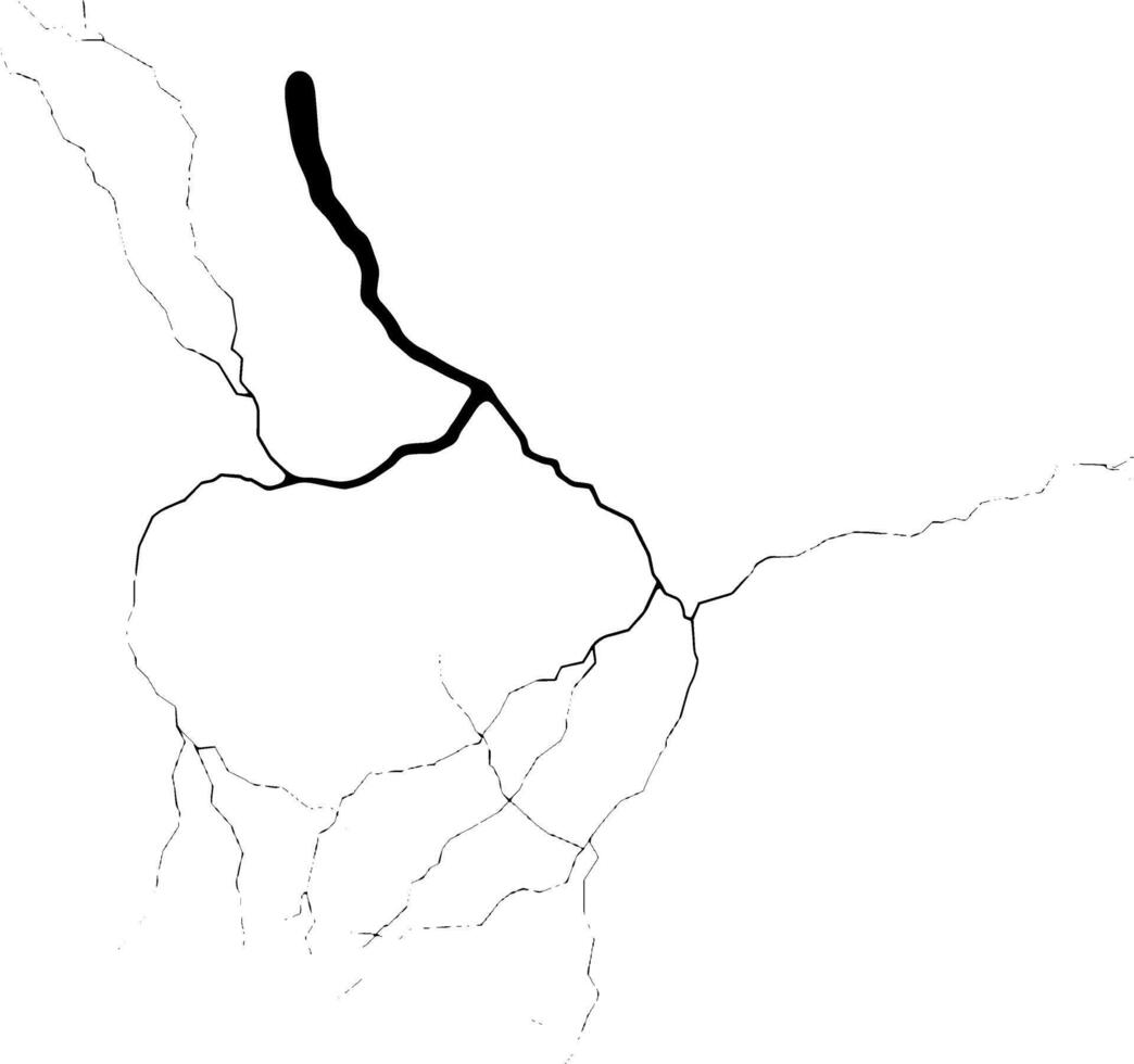 rustik knäckt vektor textur med många sprickor och repor. abstrakt bakgrund. bruten och skadad yta.