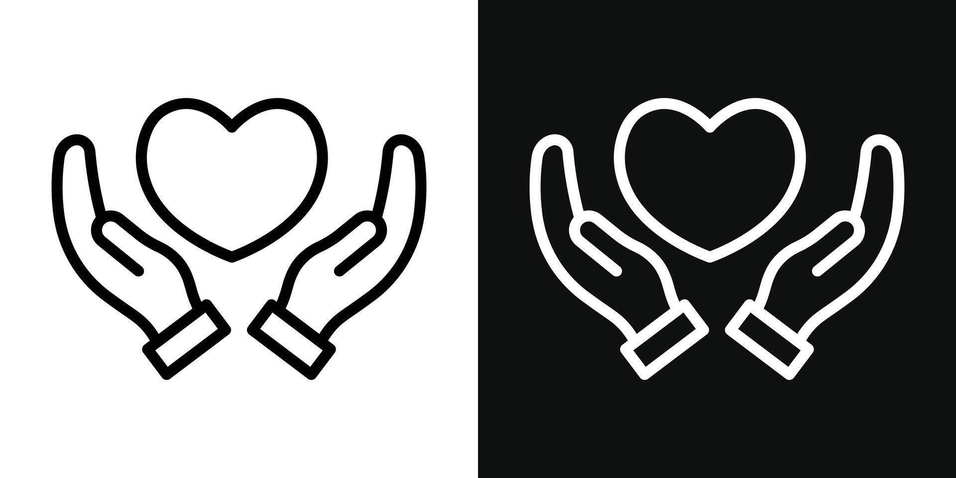 Herz und Hände Symbol vektor