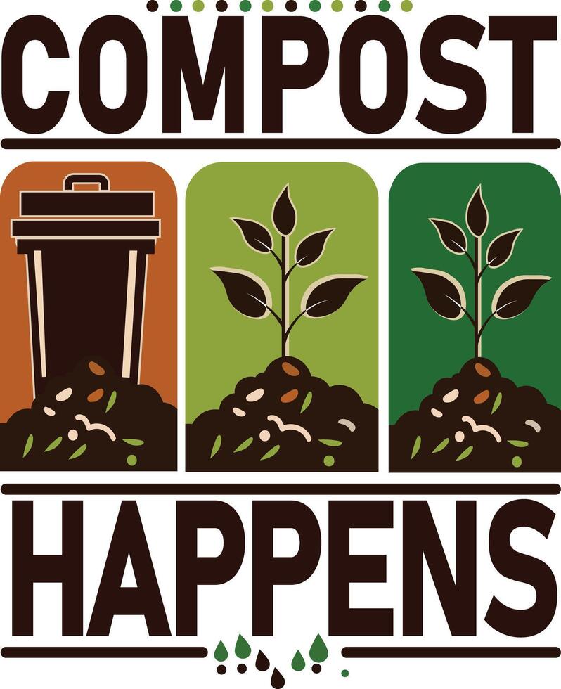 jord dag t skjorta. kompost händer vektor