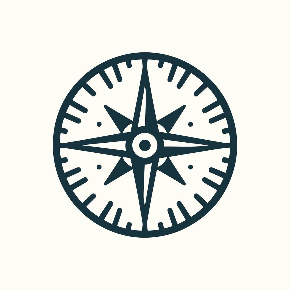 platt kompass ikon i vit bakgrund vektor