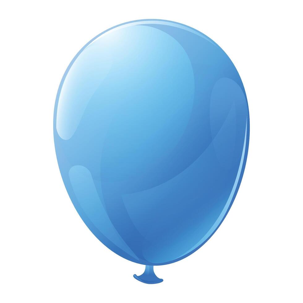 blå ballong. Semester illustration av flygande glansig ballong för inbjudan, hälsning kort, banderoller och klistermärken. vektor illustration isolerat på vit bakgrund.