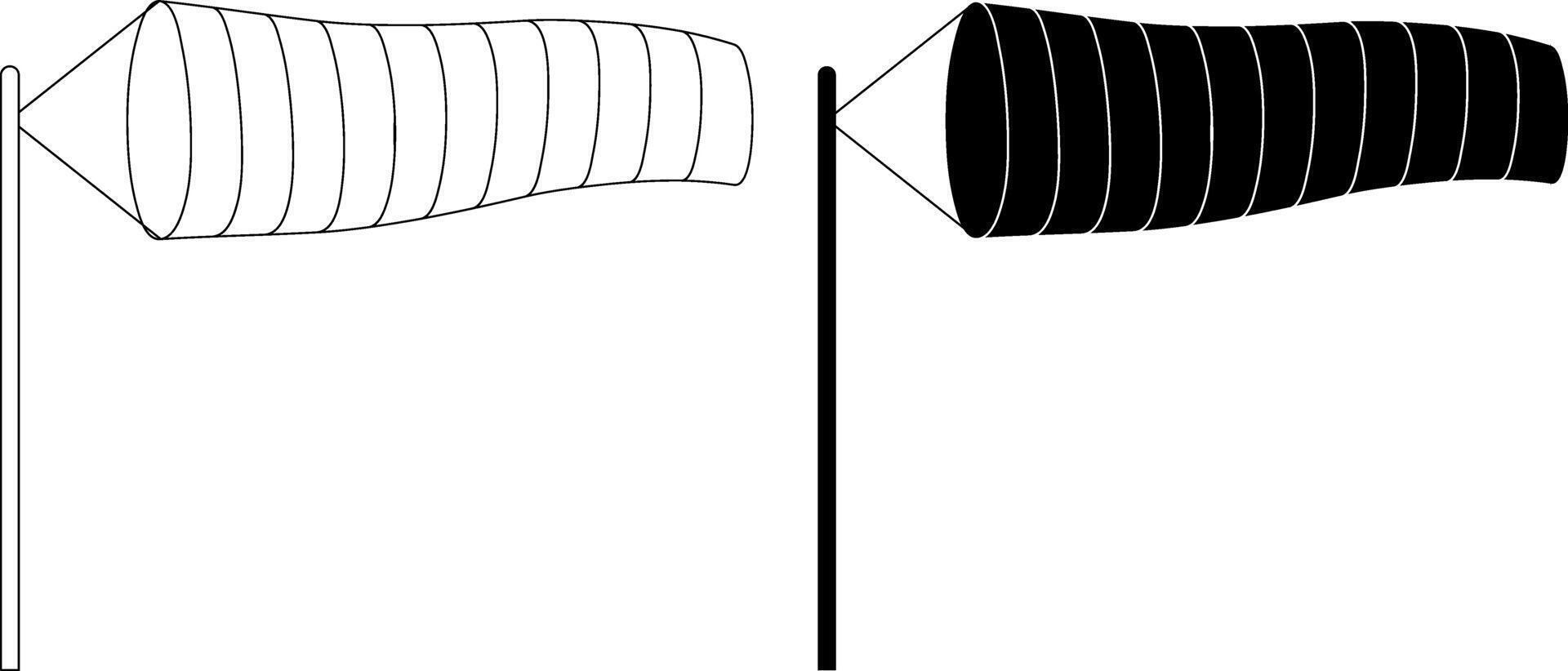 översikt silhuett vindstrut ikon uppsättning vektor
