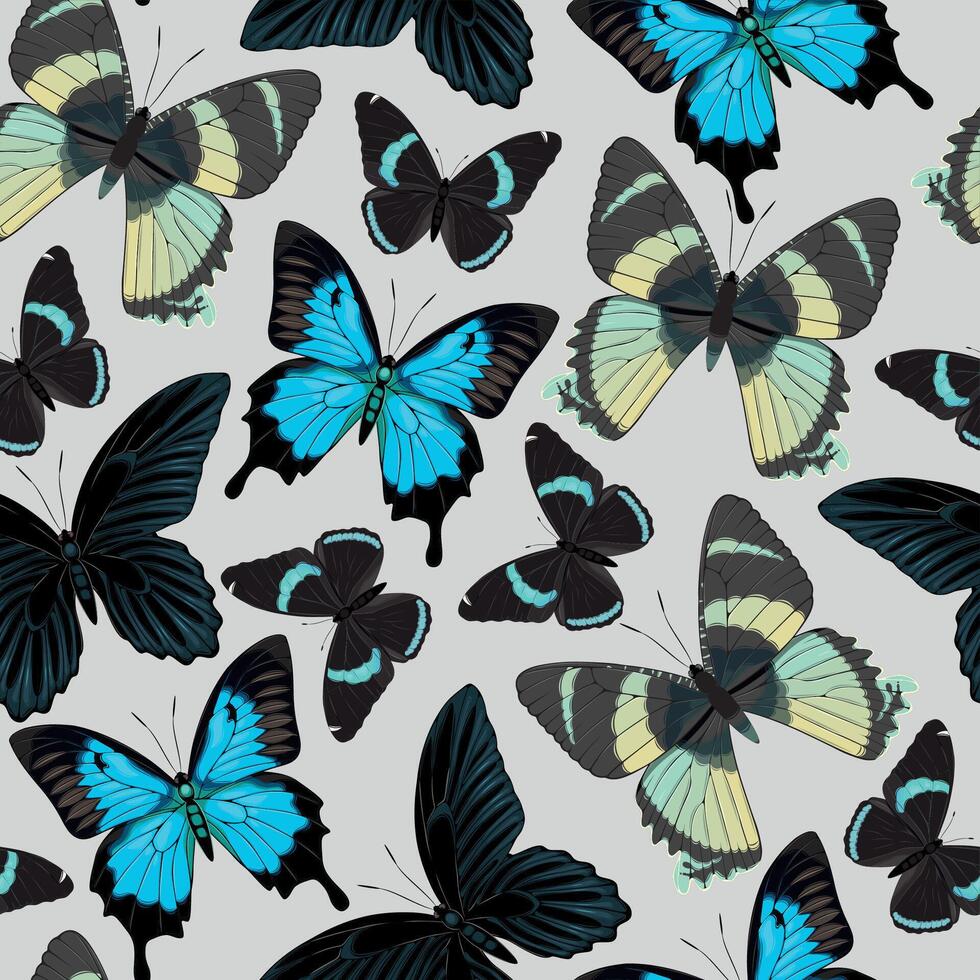 Vektor nahtlos Muster mit hoch detailliert tropisch Schmetterling