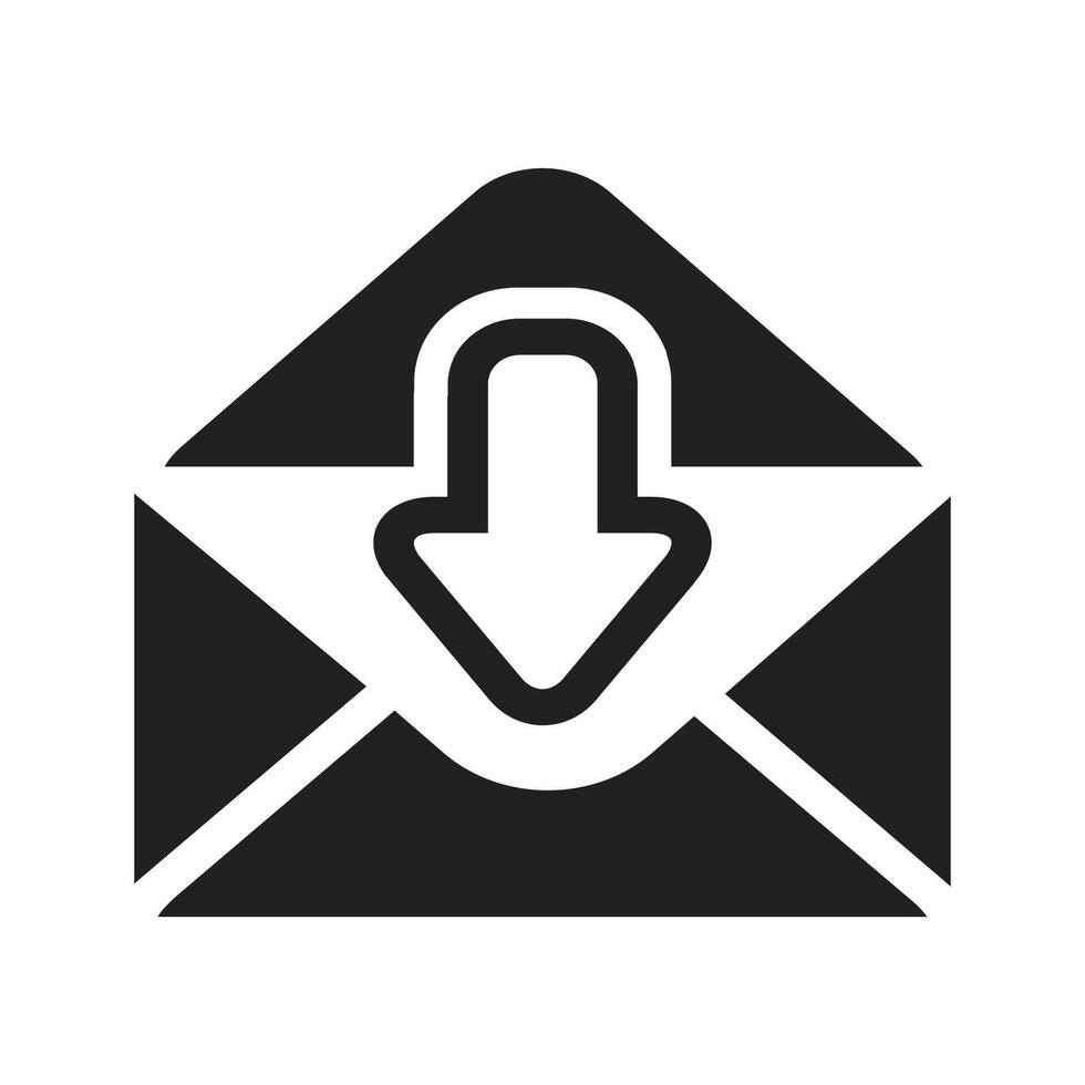 ikon post, meddelande, inkorg kuvert platt stil ikon isolerat på vit bakgrund vektor