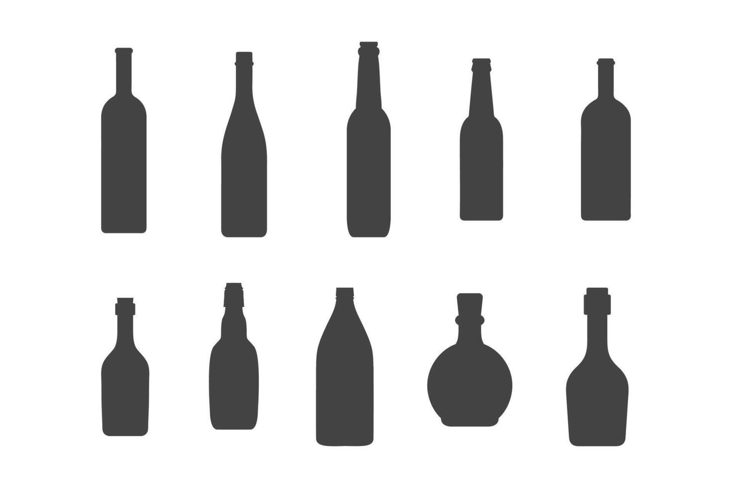 einstellen Flasche Glas Silhouette, Symbol Flasche. vektor