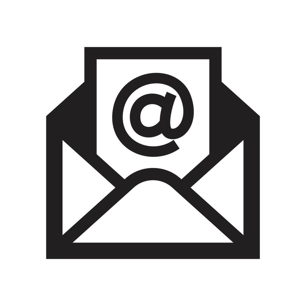 Symbol Post, Nachricht, Posteingang Briefumschlag eben Stil Symbol isoliert auf Weiß Hintergrund vektor