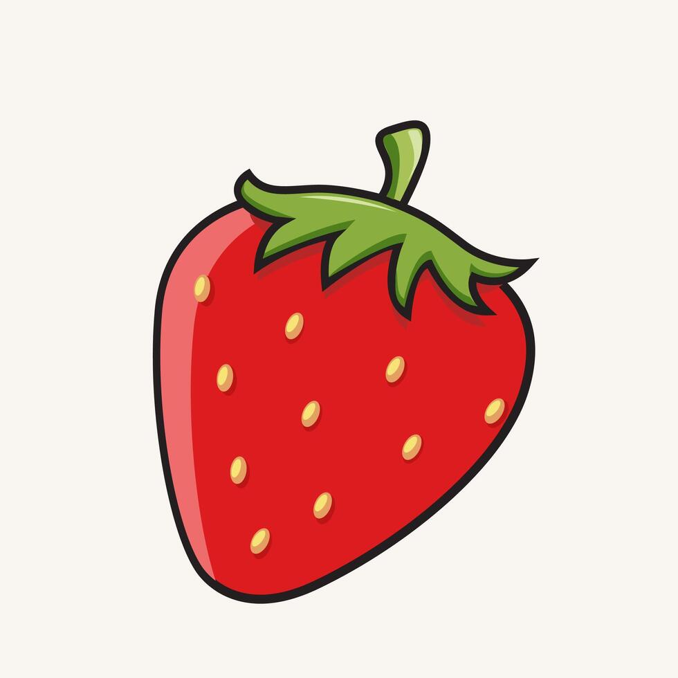 färsk röd jordgubb vektor illustration