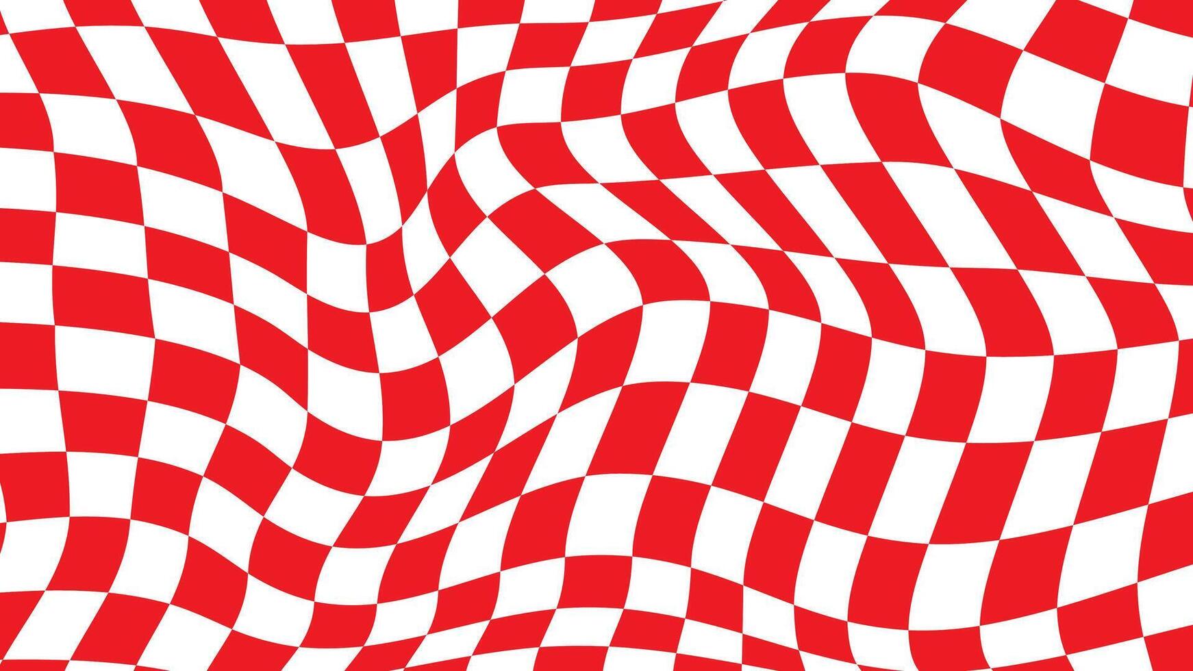 abstrakt häftig vågig psychedelic checkerboard vektor bakgrund